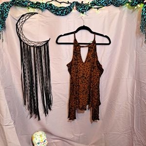 Cold Shoulder Leopard Blouse